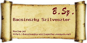 Bacsinszky Szilveszter névjegykártya