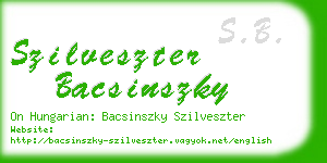 szilveszter bacsinszky business card